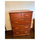 4 DRAWER TALL DRESSER, DAMAGE TO TOP