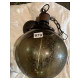 SMOKED GLASS HANGING LIGHT FIXTURE