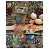 2 TABLE RUNNERS, BUNNY HANGERS, ETC.