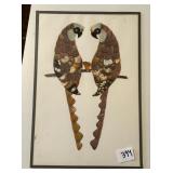 MOTH WING ART UNDER GLASS, FRAME REMOVED