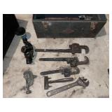 PIPE WRENCHES AND BOX, PIPE CUTTER