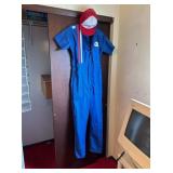 SZ 38 WORK WEAR SHORT SLEEVE BLUE COVERALLS WITH