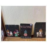 WELCOME SLATE AND SLATES WITH HAND PAINTED
