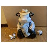 PIG COOKIE JAR AND COW SALT AND PEPPER SHAKERS