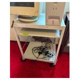 ROLLING AV CART ON WHEELS WITH ADJUSTABLE CENTER