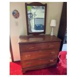 WOOD DRESSER WITH MIRROR