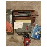 GREASE GUN, TARP, TRIMMER, COMPRESSOR