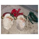 SANTA FACES STYROFOAM AND SLEIGH