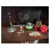 PEWTER CANDLE STICK, CANDLE, BEST TEACHER APPLE,