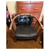 MCM OFFICE CHAIR WITH WOVEN SIDES ON CASTERS