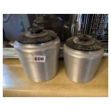 ALUMINUM COFFEE AND SUGAR CANISTERS