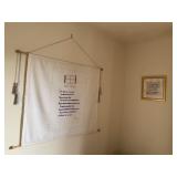 EMBROIDERED SCROLL WALL HANGING AND FRAMED VERSE
