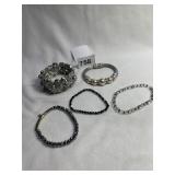 BRACELETS RHINESTONE W/ FLOWERS, PINK BEAD ETC.