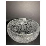 CUT GLASS LARGE BOWL 9" D X 4" H
