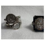 STERLING RINGS SZ. 6.5 W/ CZ, PEARL AND BEAD