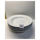 ET OF 4 SOLID WHITE WILLIAM SONOMA RIMMED SOUP