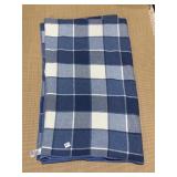 PENDELTON 100% WOOL BLUE PLAID BLANKET, 108"X90"