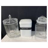 GLASS JARS ONE W/ GROUND LID FOOD STORAGE
