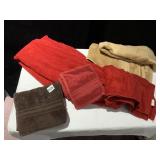 TOWELS RED, BURGUNDY, BROWN W/ TASSELS