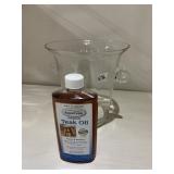 TEAK OIL, ICE BUCKET HAS CHIP ON EDGE