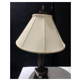 LAMP BRONZE FINISH W/ 2 BULB PULL CHAIN CREAM
