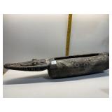 30" WOOD CARVED ALLIGATOR- CENTER HOLLOWED OUT -