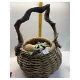 UNUSUAL HANDLE BASKET 18" H X 9" W