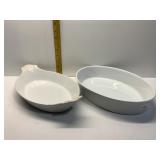 WHITE STONEWARE BAKING DISHES MADE IN FRANCE