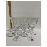 16 NEW HAND CUT CRYSTAL WINE GLASSES, TUSCANY