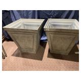TWO LARGE MOLDED PLANTERS