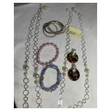 6 MULTI COLOR BANDS, PINK AND SILVER BRACELET,