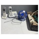 AT & T PHONE W/ ANSWERING MACHINE, SM. FAN, 2