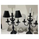 3 LIGHT IRON LAMPS HEAVY BASE