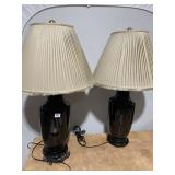 BLACK LAMPS W/ PLEATED SHADE