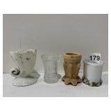 CORNUCOPIA, CARMEL GLASS TOOTHPICK HOLDER