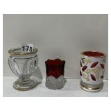 BOHEMIAN TOOTHPICK HOLDER, RUBY, ETC.
