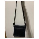 COACH BLACK LEATHER BAG LEGACY STATION FLAP W/