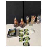 GLASSES, STAR WARS FAN CLUB MICRO MACHINES, JAR