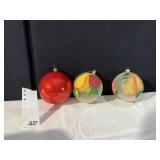 VINTAGE HAND PAINTED LARGE ORNAMENTS