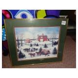 WINTER SCENE PICTURE 15" X 17"