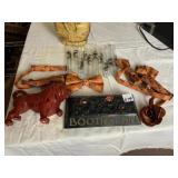 BOOTHS LION BAR PC. W/ BROKEN BASE, GLASS TUBE