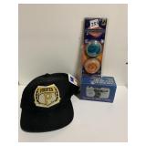 35MM CAMERA, VINTAGE PITTSBURGH PIRATES HAT WITH