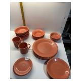 ORANGE FIESTA DISH SET INCLUDING 2 MUGS, 4