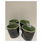 4 GLAZED CUPS