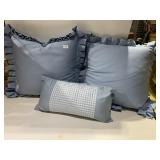 TWO OVERSIZED PILLOWS DOWN FILLED