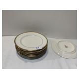 8 WARWICK PLATES W/ GOLD RIM
