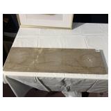 SLAB OF MARBLE W/ HOLE DRILLED