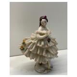 GERMANY DELICATE PORCELAIN LACE FIGURINE DAMAGE