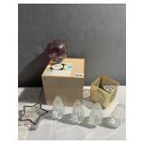 GLASS ORNAMENT, LINGERIE HOLDER NEW HANDMADE, CUT