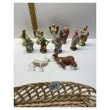 NATIVITY PIECES, BOTH HARD PLASTIC AND CELLULOID